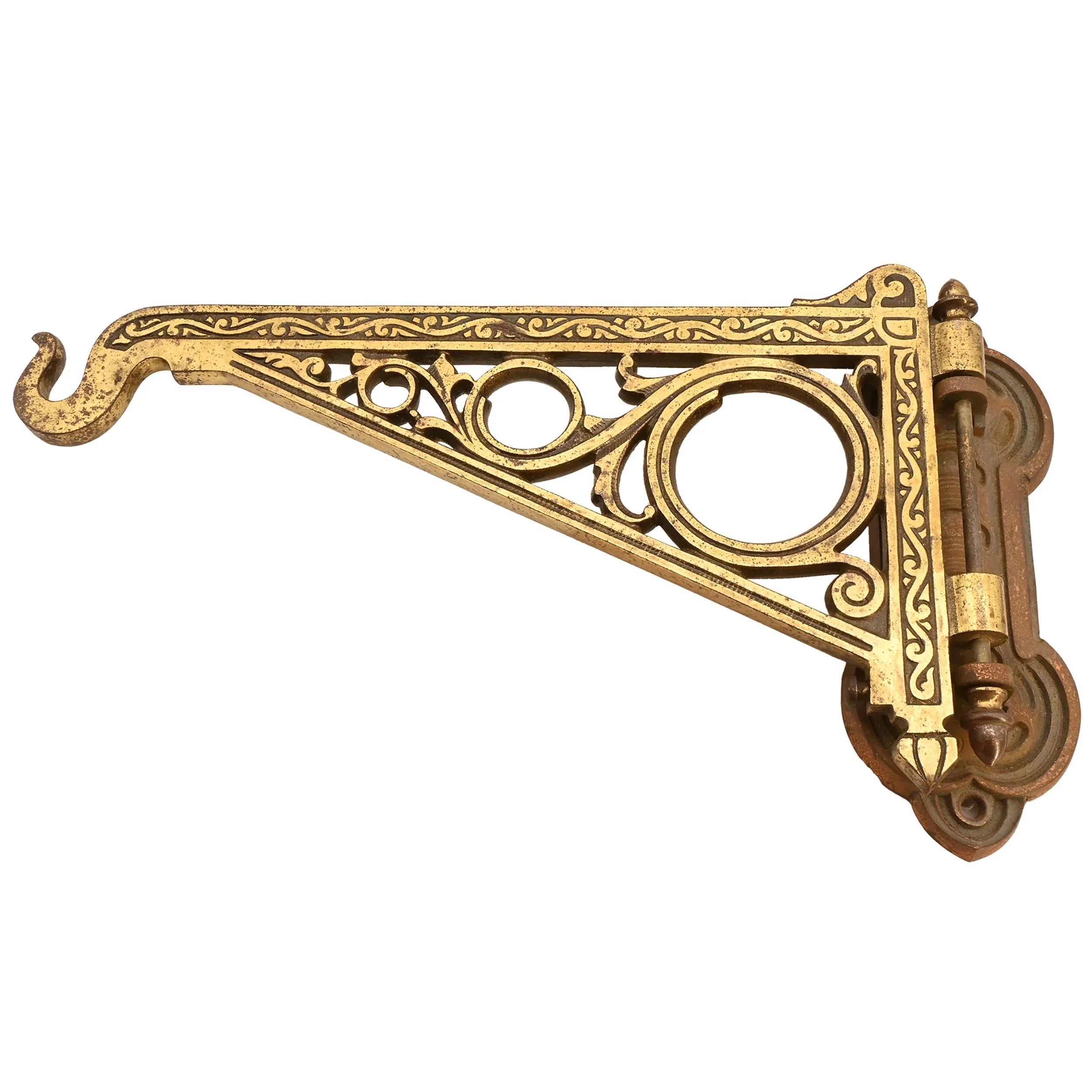 PASSIONSSPIELEの壁かけ brass plated eastlake swinging bracket — Architectural Antiques
